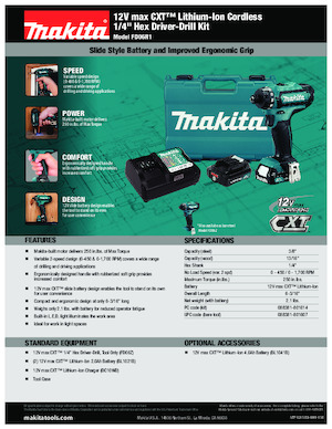 कॉर्डलेस ड्रिल और स्क्रू ड्राइवर Makita FD06R1 
