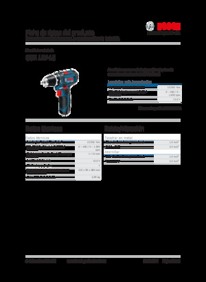 कॉर्डलेस ड्रिल और स्क्रू ड्राइवर Bosch GSR 12V-15
