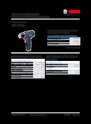 कॉर्डलेस ड्रिल और स्क्रू ड्राइवर Bosch GSR 12V-15