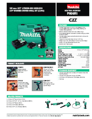 कॉर्डलेस ड्रिल और स्क्रू ड्राइवर Makita PH06R1