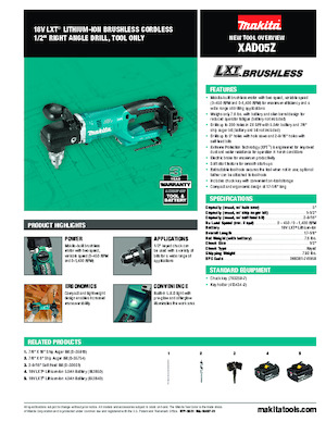 कॉर्डलेस ड्रिल और स्क्रू ड्राइवर Makita XAD05Z