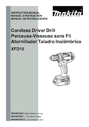 कॉर्डलेस ड्रिल और स्क्रू ड्राइवर Makita XFD10Z