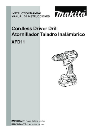 कॉर्डलेस ड्रिल और स्क्रू ड्राइवर Makita XFD11R1B 