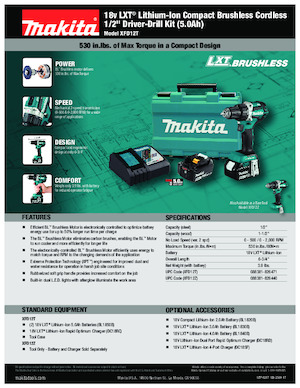कॉर्डलेस ड्रिल और स्क्रू ड्राइवर Makita XFD12T