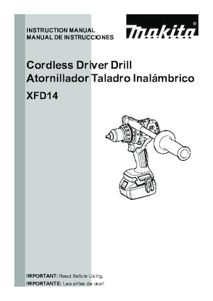 कॉर्डलेस ड्रिल और स्क्रू ड्राइवर Makita XFD14T