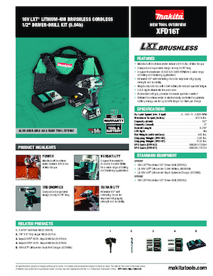 कॉर्डलेस ड्रिल और स्क्रू ड्राइवर Makita XFD16T