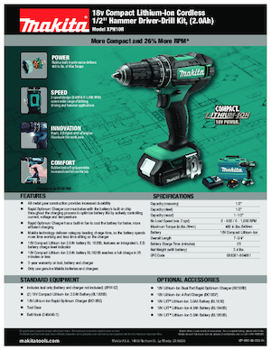 कॉर्डलेस ड्रिल और स्क्रू ड्राइवर Makita XPH10R