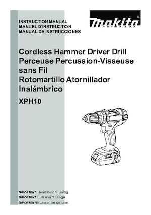 कॉर्डलेस ड्रिल और स्क्रू ड्राइवर Makita XPH10Z