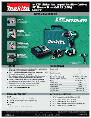 कॉर्डलेस ड्रिल और स्क्रू ड्राइवर Makita XPH12T 