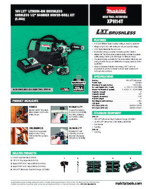 कॉर्डलेस ड्रिल और स्क्रू ड्राइवर Makita XPH14T
