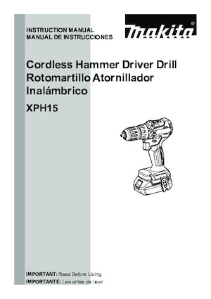 कॉर्डलेस ड्रिल और स्क्रू ड्राइवर Makita XPH15RB