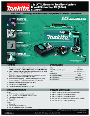 कॉर्डलेस ड्रिल और स्क्रू ड्राइवर Makita XSF03T