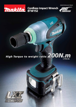 कॉर्डलेस इम्पैक्ट ड्राइवर और रिंच Makita BTW152 