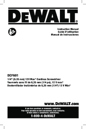 कॉर्डलेस इम्पैक्ट ड्राइवर और रिंच DEWALT DCF601F2