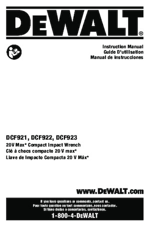 कॉर्डलेस इम्पैक्ट ड्राइवर और रिंच DEWALT DCF921P2