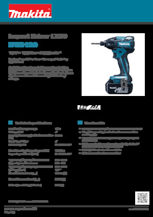 कॉर्डलेस इम्पैक्ट ड्राइवर और रिंच Makita DTD129