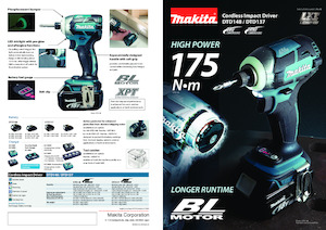 कॉर्डलेस इम्पैक्ट ड्राइवर और रिंच Makita DTD148 