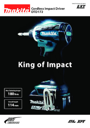 कॉर्डलेस इम्पैक्ट ड्राइवर और रिंच Makita DTD172
