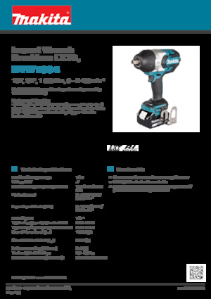 कॉर्डलेस इम्पैक्ट ड्राइवर और रिंच Makita DTW1004