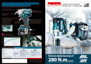 कॉर्डलेस इम्पैक्ट ड्राइवर और रिंच Makita DTW280 