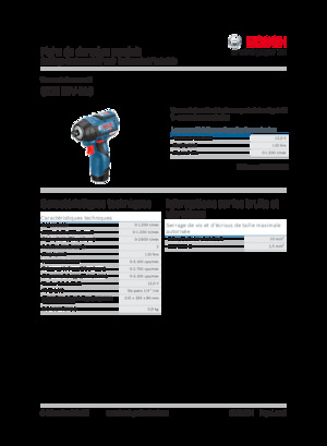 कॉर्डलेस इम्पैक्ट ड्राइवर और रिंच Bosch GDR 12V-110