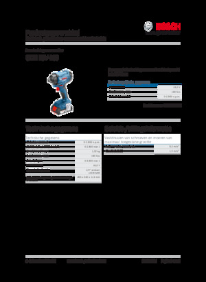 कॉर्डलेस इम्पैक्ट ड्राइवर और रिंच Bosch GDR 18V-160