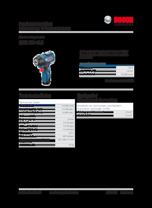 कॉर्डलेस इम्पैक्ट ड्राइवर और रिंच Bosch GDS 12V-115