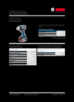 कॉर्डलेस इम्पैक्ट ड्राइवर और रिंच Bosch GDS 18V-300