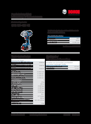 कॉर्डलेस इम्पैक्ट ड्राइवर और रिंच Bosch GDS 18V-450 HC