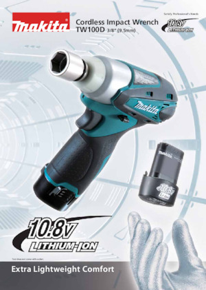 कॉर्डलेस इम्पैक्ट ड्राइवर और रिंच Makita TW100D