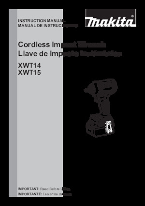 कॉर्डलेस इम्पैक्ट ड्राइवर और रिंच Makita XWT15T