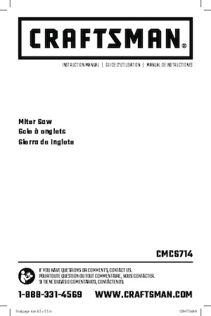 कॉर्डलेस माइटर सॉ Craftsman CMCS714M1 