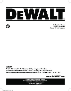 कॉर्डलेस माइटर सॉ DEWALT DCS361B