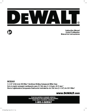 कॉर्डलेस माइटर सॉ DEWALT DCS361M1