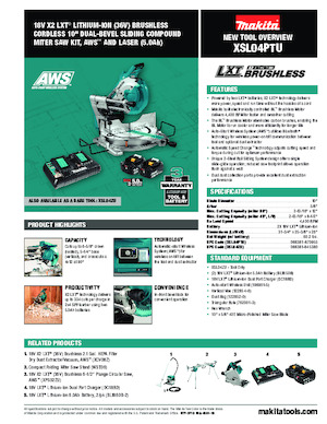 कॉर्डलेस माइटर सॉ Makita XSL04PTU
