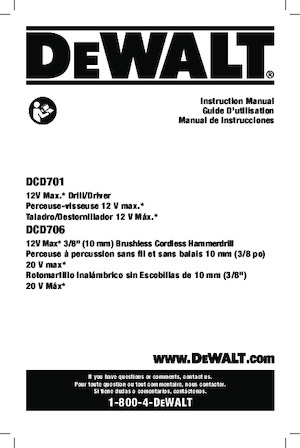 कॉर्डलेस रोटरी हैमर एसडीएस DEWALT DCD706B