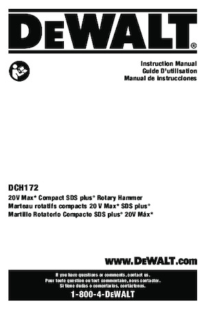 कॉर्डलेस रोटरी हैमर एसडीएस DEWALT DCH172B