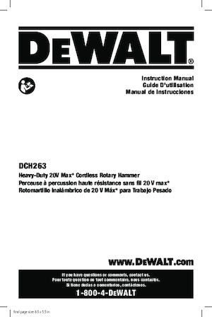 कॉर्डलेस रोटरी हैमर एसडीएस DEWALT DCH263B