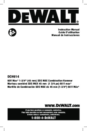 कॉर्डलेस रोटरी हैमर एसडीएस DEWALT DCH614B