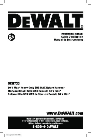 कॉर्डलेस रोटरी हैमर एसडीएस DEWALT DCH733B