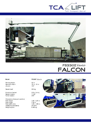 क्रॉलर आर्टिकुलेटिंग बूम लिफ्ट Falcon Lifts FS 330 Z Vario
