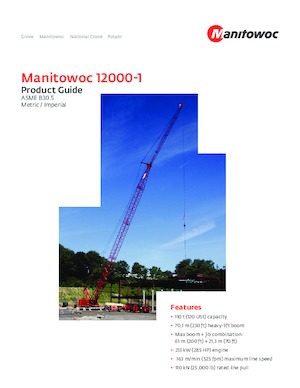 क्रॉलर क्रेन - लैटिस बूम Manitowoc 12000-1