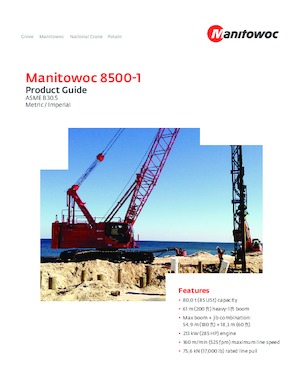 क्रॉलर क्रेन - लैटिस बूम Manitowoc 8500-1