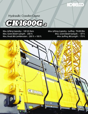 क्रॉलर क्रेन - लैटिस बूम Kobelco CK1600G-2
