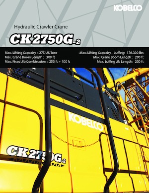 क्रॉलर क्रेन - लैटिस बूम Kobelco CK2750G-2