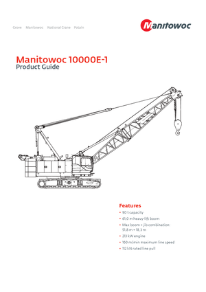 क्रॉलर क्रेन - लैटिस बूम Manitowoc 10000 E-1