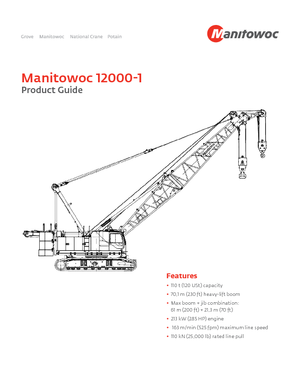 क्रॉलर क्रेन - लैटिस बूम Manitowoc 12000 E-1