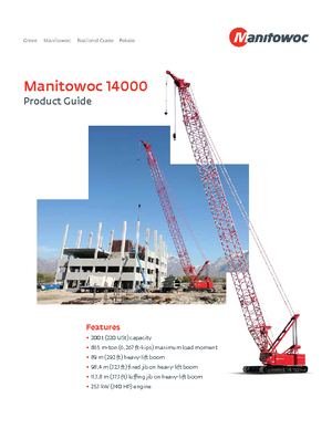 क्रॉलर क्रेन - लैटिस बूम Manitowoc 14000
