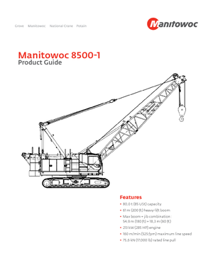 क्रॉलर क्रेन - लैटिस बूम Manitowoc 8500 E-1
