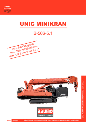 क्रॉलर क्रेन - टेलीस्कोपिक बूम UNIC B-506-5.1